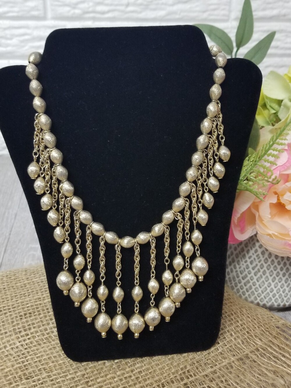 Vintage Fringe Chain Statement necklace